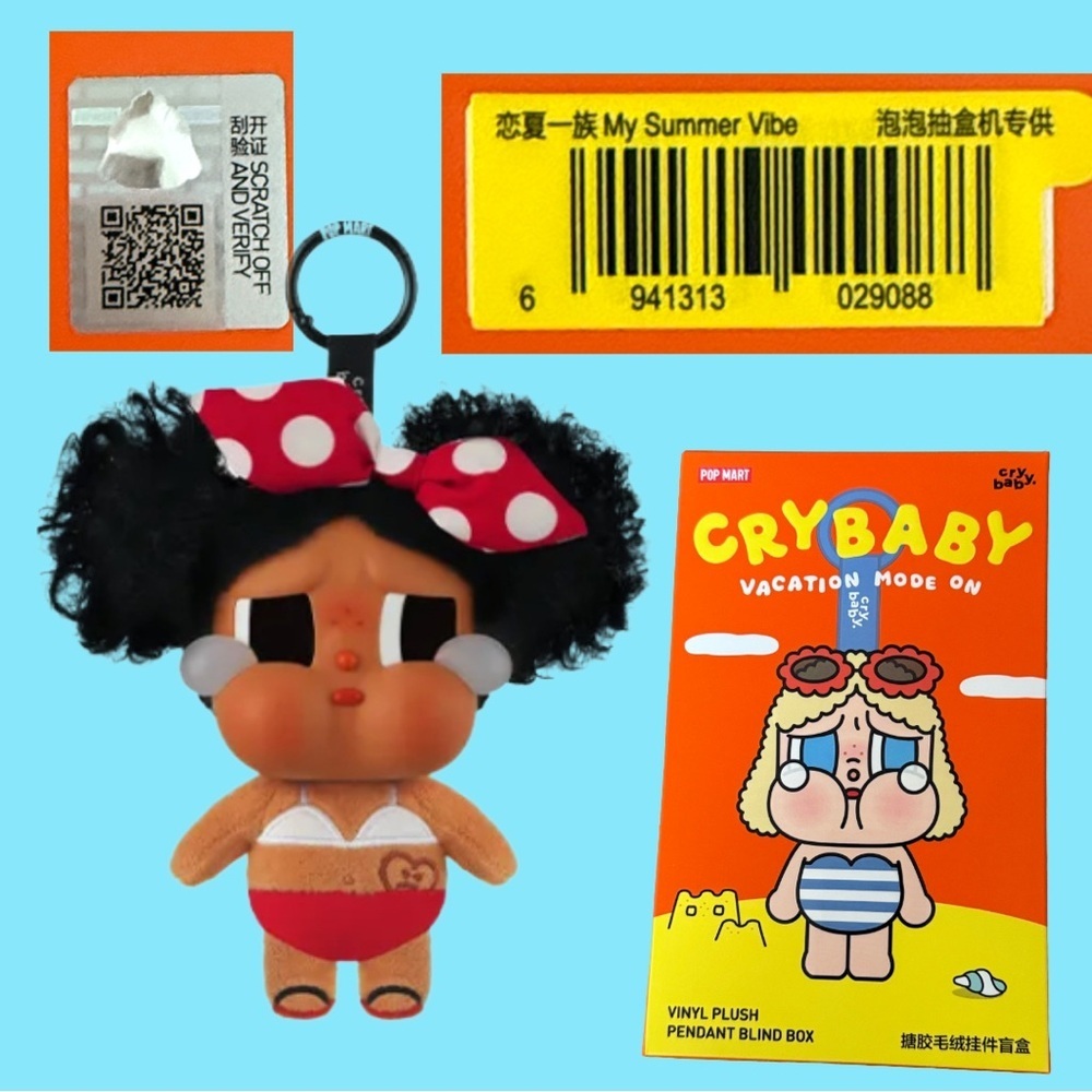 Authentic NIB Pop Mart Crybaby Summer Vibe Plush pendant - Vacation mode